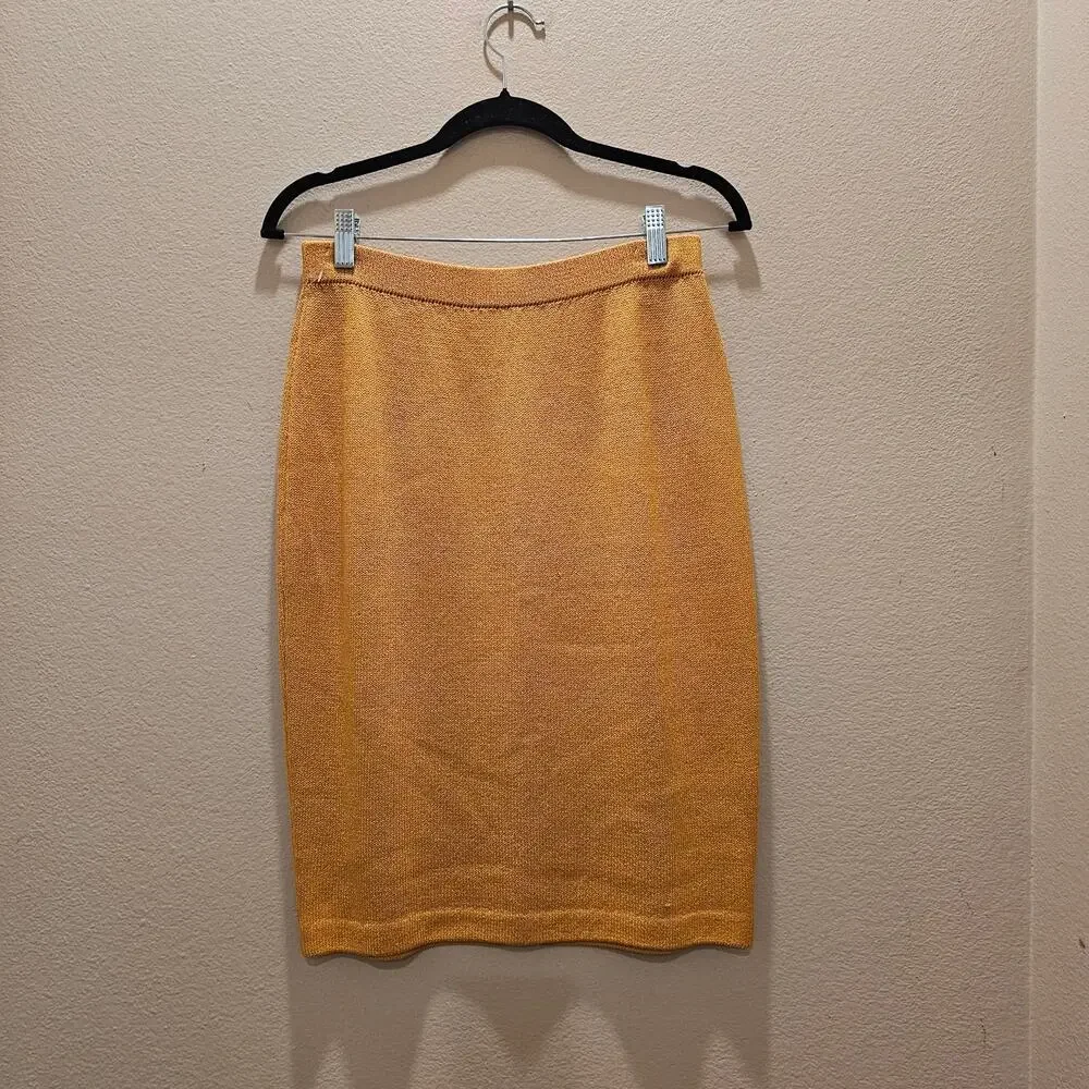 NWT St. John Yellow Knit Skirt Size 4 - Picture 2 of 5